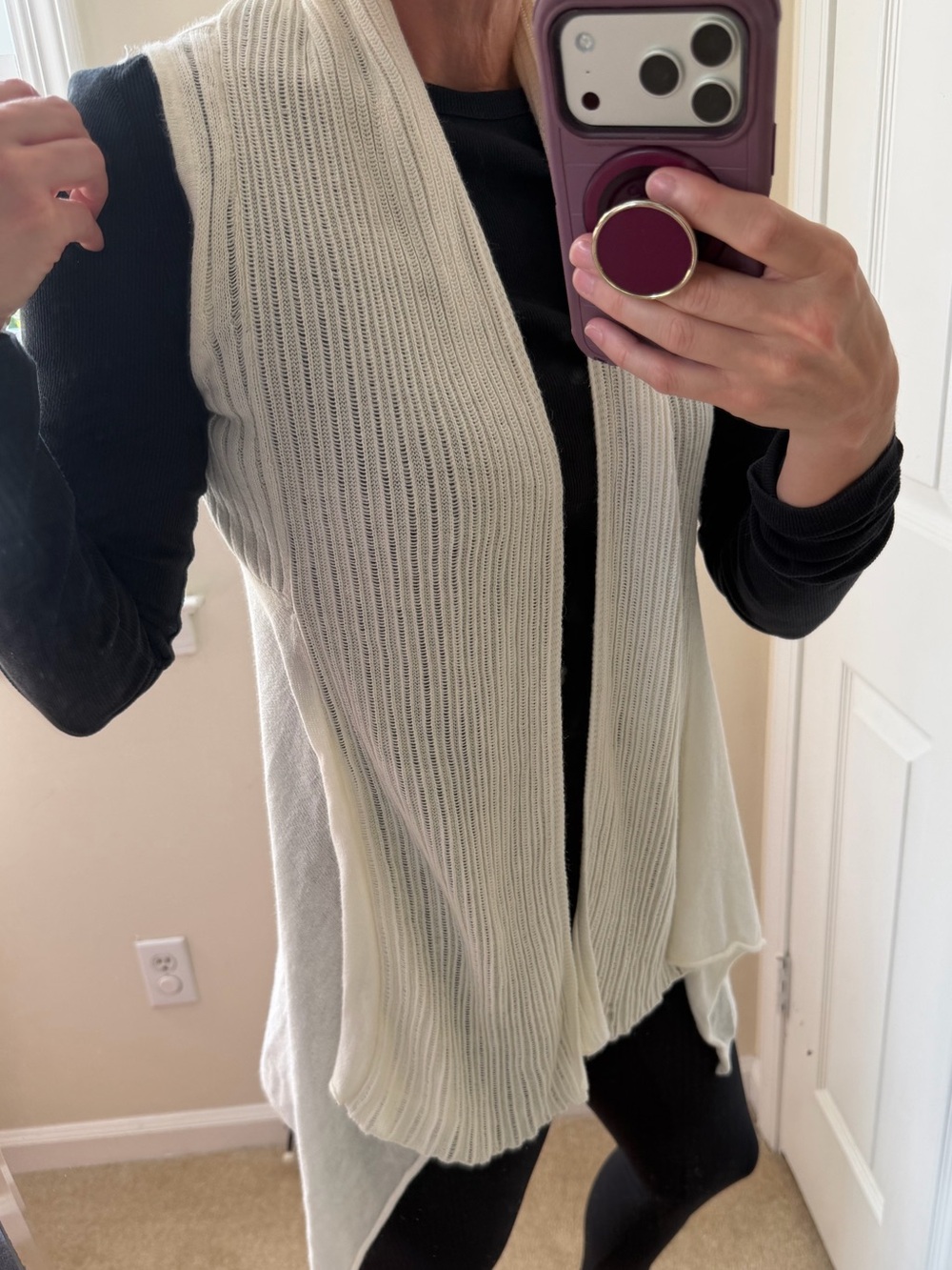 🍂 5/$25 GAP Cream Knit Draped Open-Front Knit Cardigan